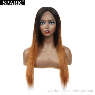 SPARK 10A 150% density Brazilian hair lace front wig, 1b / 30 color pre-picked Viking long hair lace wig,